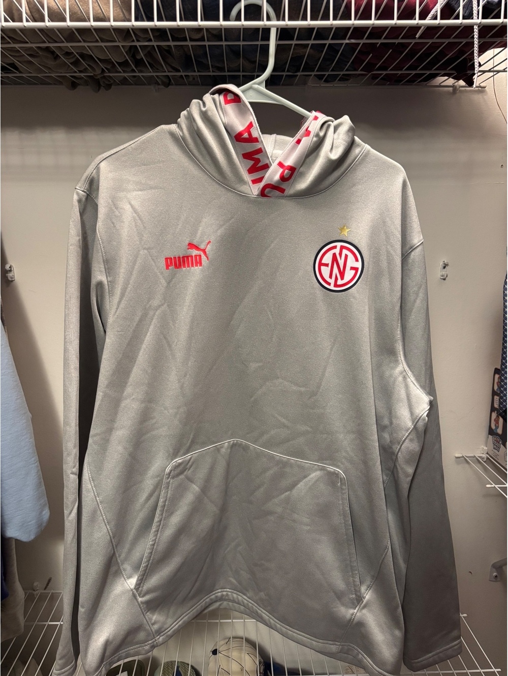 Puma Men's England Graphic Hoodie Gray Size Large